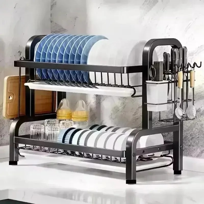 Kitchen Appliances Storage - Kitchen dish storage rack, cabinets layered