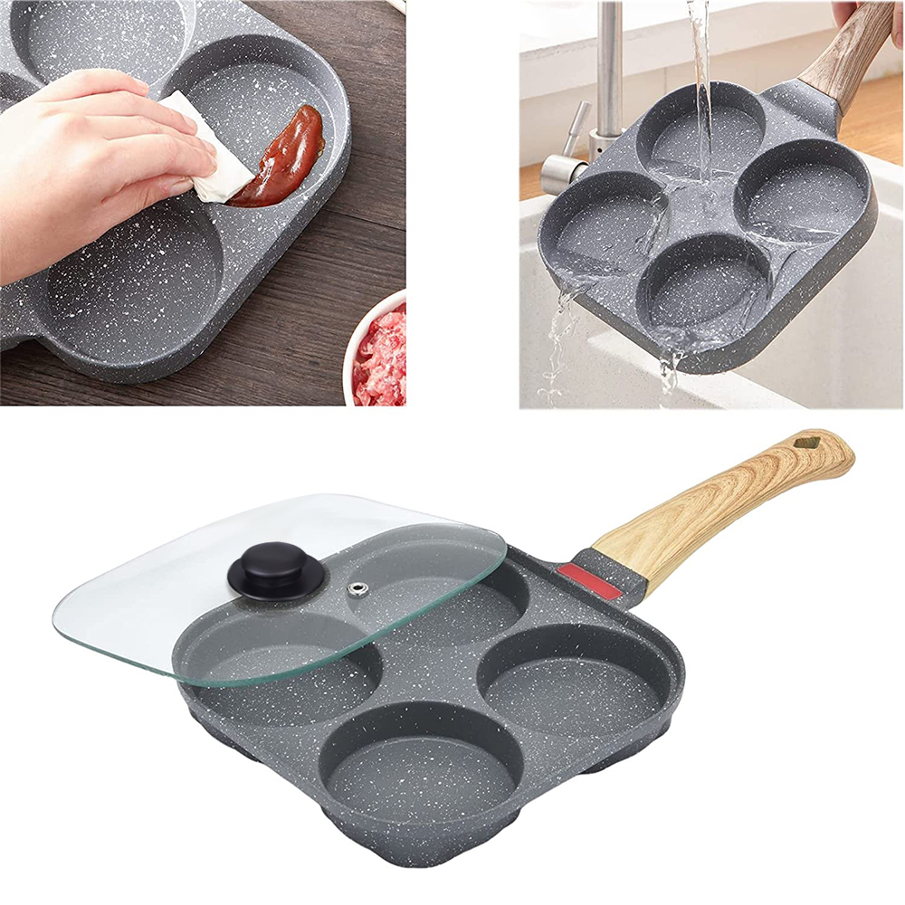 Non Stick 4-Cup Egg Frying Pan - Electric Griddle Pancake review and price
