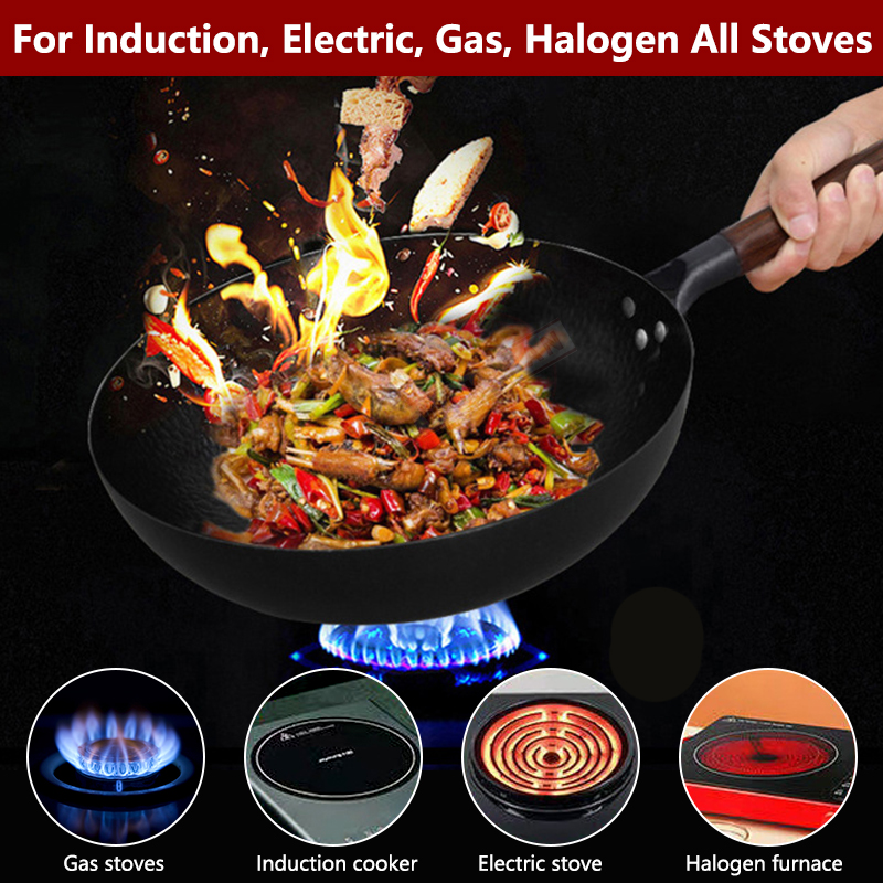 Carbon Steel Wok Pan 32cm Stir - Wok Electric Flat review and price