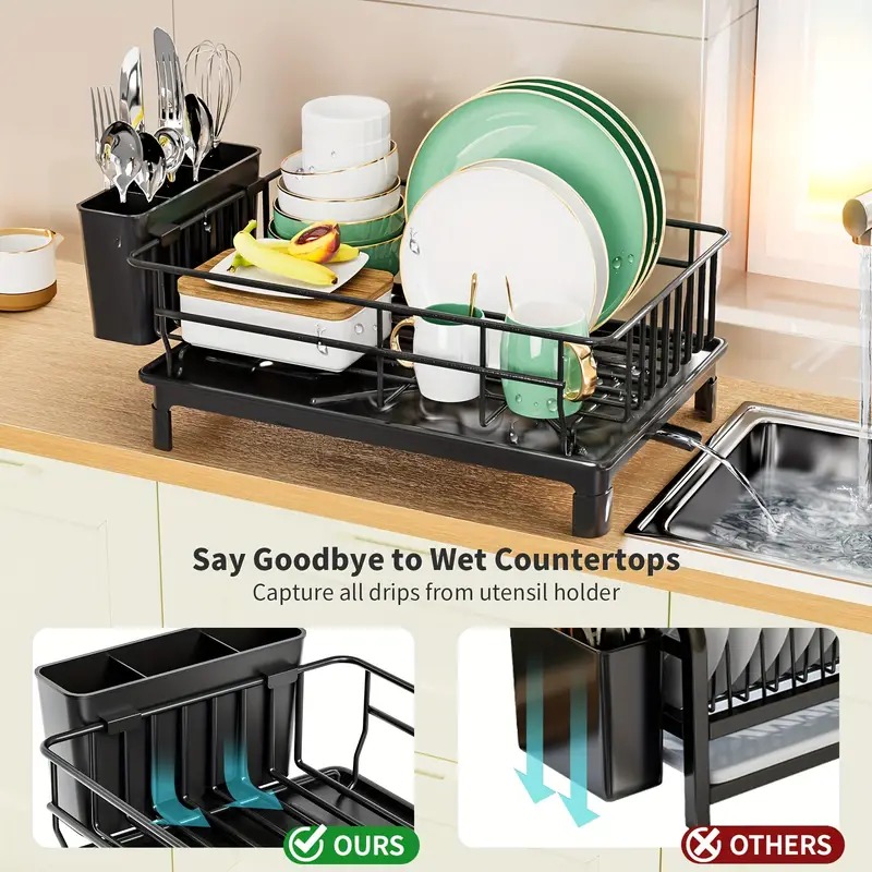 Rustproof Dish Drying Rack Kit - Kitchen Appliances Storage review and price